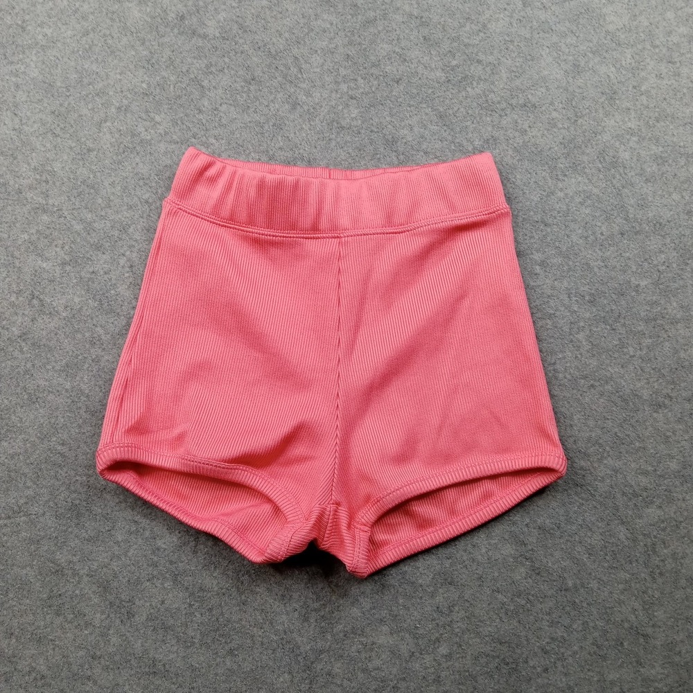 Zara Shorts Womens‎ Small Pink Ribbed Knit High Rise Stretch Hot Pants Casual